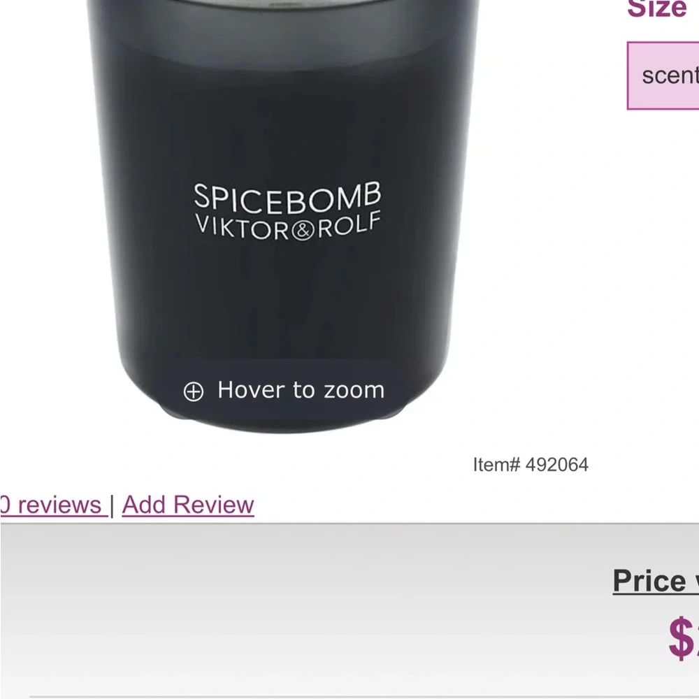 New in box viktor&rolf bougee spicebomb mens candle 5.82 oz large size